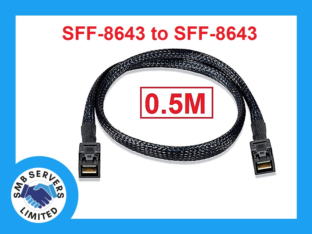 0.5m Mini SAS HD SFF8643 to SFF8643 Backplane Cable SMB Servers